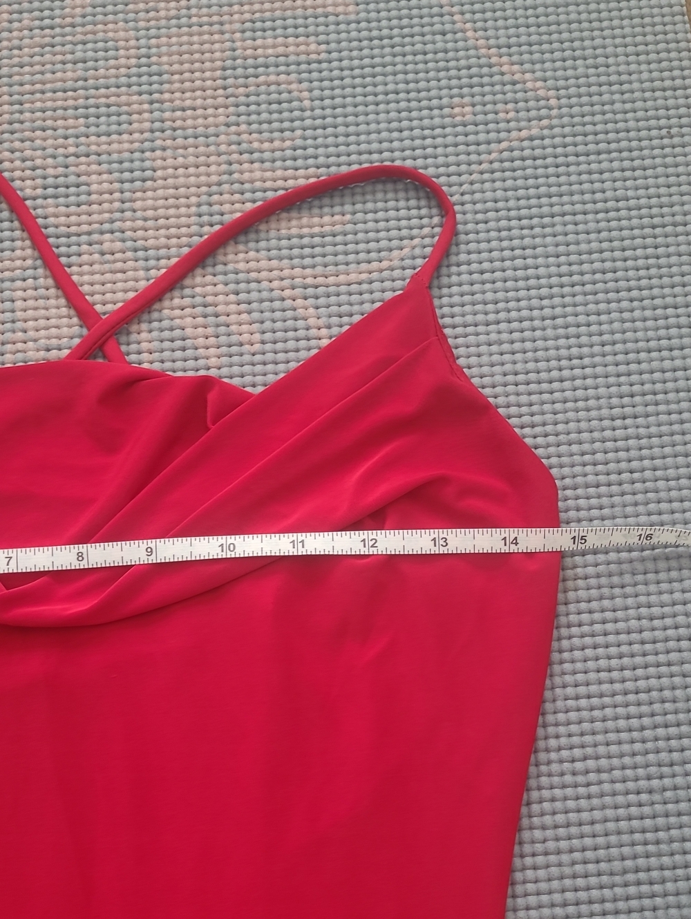 Windsor Vibrant Red Cowl Neck Spaghetti Strap Slip Dress - Picture 4 of 5